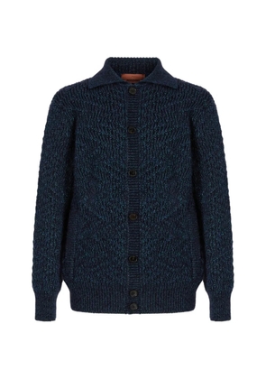 Missoni chevron-knit button-up cardigan - Blue