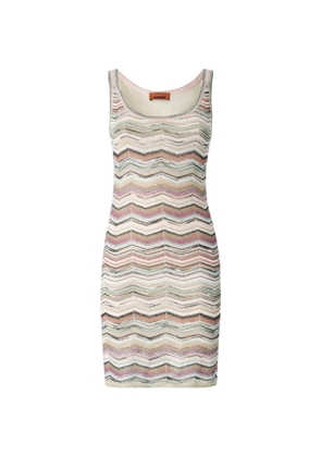 Missoni Zigzag-knit scoop-neck dress - Neutrals