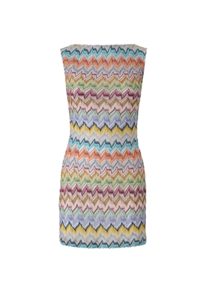 Missoni Zigzag-knit backless beach dress - Blue