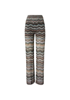 Missoni Zigzag-knit sequin-embellished trousers - Black
