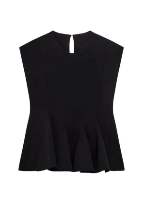 Another Tomorrow double-face godet top - Black