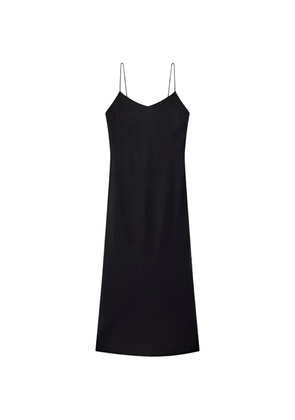 Another Tomorrow bias-cut spaghetti-strap dress - Black