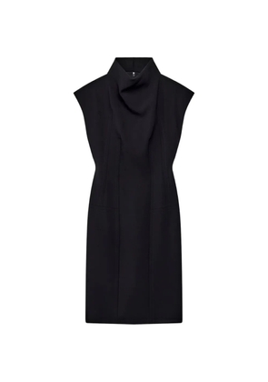 Another Tomorrow cowl-neck topstitched dress - Black