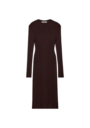 Another Tomorrow rib-knit curved-seam dress - Brown