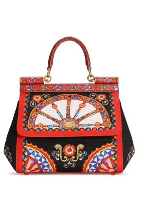 Dolce & Gabbana small Carretto-print Sicily handbag - Black