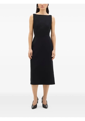 Another Tomorrow Doppio boat-neck midi dress - Black