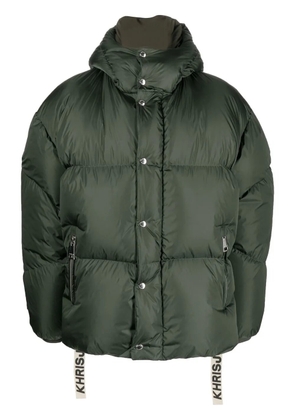 Khrisjoy padded press-stud fastenign jacket - Green