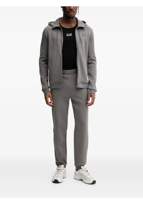 Ea7 Emporio Armani zip-up drawstring hoodie - Grey