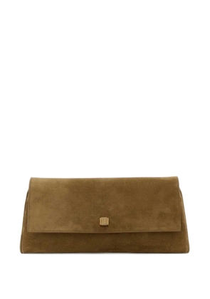 KHAITE Audrey suede clutch bag - Brown