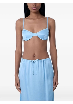 Prada underwired silk-satin bralette - Blue