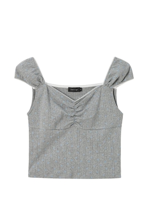 tout a coup floral-print ruched top - Grey