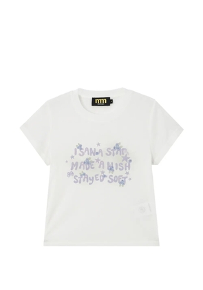 Mini Cream graphic-print short-sleeve T-shirt - White