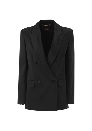 Max Mara double-breasted satin blazer - Black