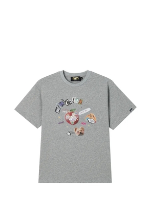 Mini Cream graphic-print T-shirt - Grey