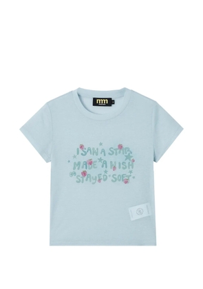 Mini Cream graphic-print short-sleeve T-shirt - Blue
