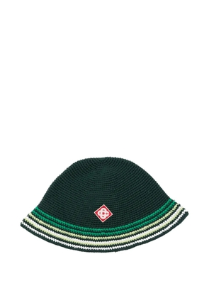 Casablanca crochet-knit striped bucket hat - Green