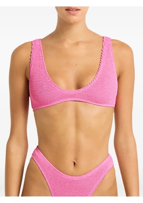 Bond-eye Scout crinkled-finish bikini top - Pink