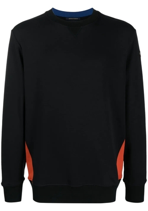 Paul & Shark logo-appliqué contrast-panel sweatshirt - Black
