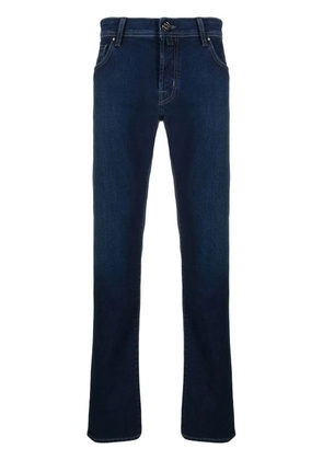 Jacob Cohën logo patch mid-rise jeans - Blue