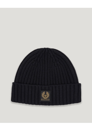 Belstaff Unisex Watch Beanie Hat Wool Cashmere Blend Black Size One