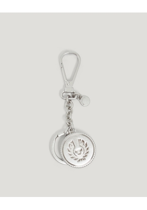 Belstaff Unisex Harding Metal Keyring Antique Silver Size One
