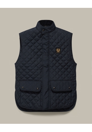 Belstaff Men's Icon Gilet Quilted Recycled Nylon Dark Ink Size Uk 34