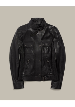 Belstaff Women's Gangster Icon Jacket Nappa Leather Black Size Uk 6