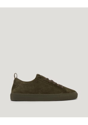 Belstaff Men's Fleming Trainer Suede Olive Size 6