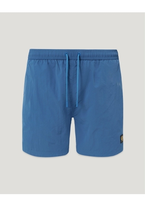 Belstaff Men's Clipper Swimshort Textured Nylon Marine Blue Size 2xl