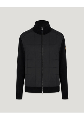 Belstaff Men's Kelbrook Zip Cardigan Merino Wool Black Size 2xl