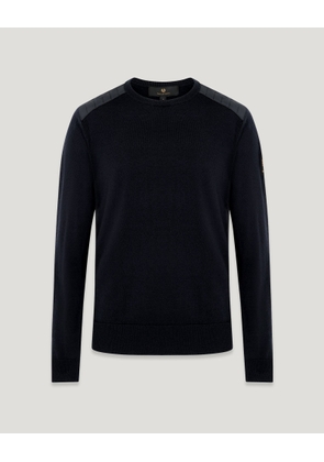 Belstaff Men's Kerrigan Crewneck Jumper Merino Wool Black Size 3xl