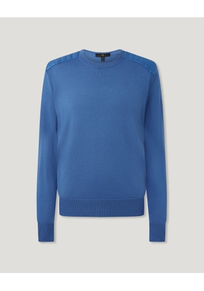 Belstaff Men's Kerrigan Crewneck Jumper Merino Wool Marine Blue Size 2xl