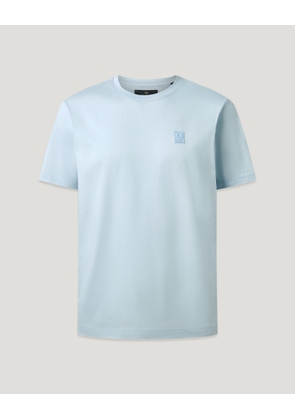 Belstaff Men's Steel T-shirt Mercerised Cotton Sky Blue Size S