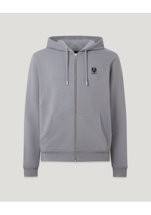 Belstaff Men's Full Zip Hoodie Cotton Fleece Faded Indigo Size 2xl