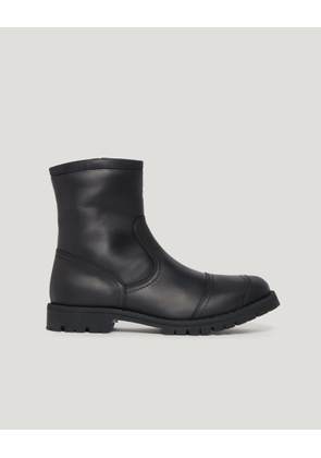Belstaff Men's Duration Motorcycle Boots Grain Leather Black Size Uk 6