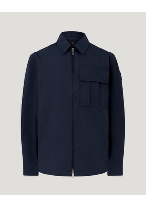 Belstaff Men's Cargo Overshirt Compact Technical Cotton Dark Ink Size L
