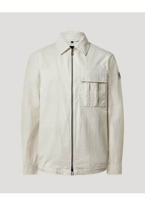 Belstaff Men's Cargo Overshirt Compact Technical Cotton Silver Birch Size 2xl