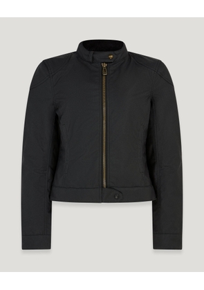 Belstaff Women's Bamburgh Motorcycle Jacket Waxed Cotton Black Size 2xl