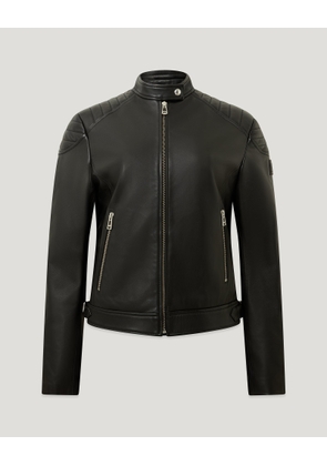 Belstaff Women's Mollison Jacket Nappa Leather Black Size Uk 4