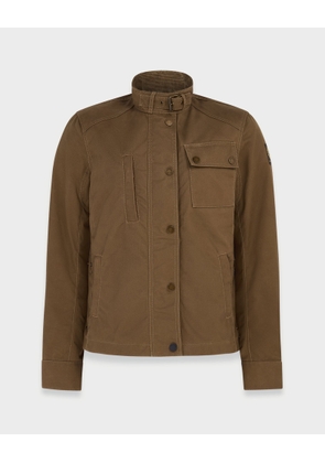 Belstaff Women's Kate's Cottage Motorcycle Jacket Waxed Cotton Sand Size 2xl