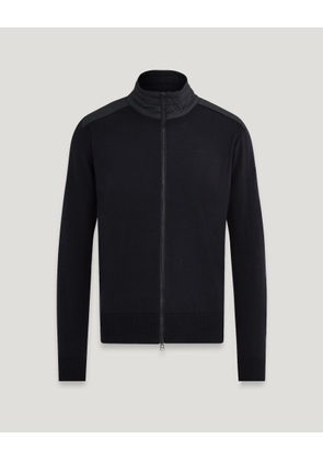 Belstaff Men's Kelby Zip Cardigan Merino Wool Black Size L