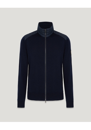 Belstaff Men's Kelby Zip Cardigan Merino Wool Dark Ink Size 2xl