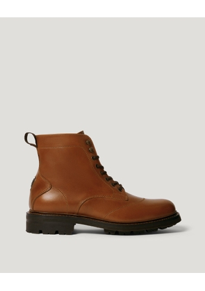 Belstaff Men's Copeland Boot Grain Leather Cognac Size Uk 7