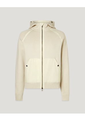 Belstaff Men's View Hooded Full Zip Cotton Milano Mix Media Silver Birch Size 3xl