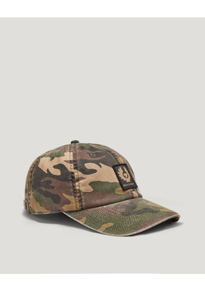 Belstaff Unisex Phoenix Camo Patch Cap Cotton Twill Green Size One