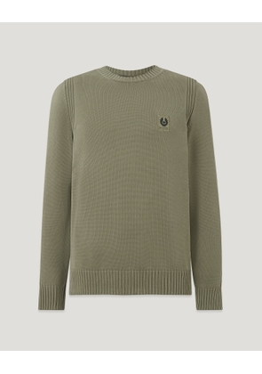 Belstaff Men's Watch Sweater Light Fade-out Garment Dye Cotton Lichen Size Xl