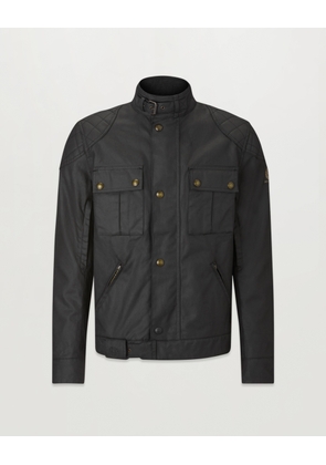 Belstaff Men's Brooklands Motorcycle Jacket Waxed Cotton Black Size 3xl