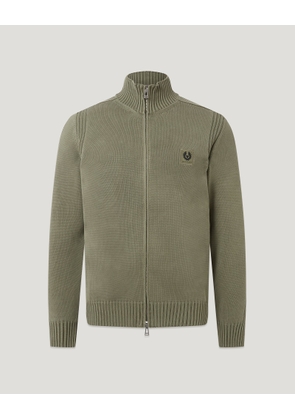 Belstaff Men's Watch Full Zip Light Fade-out Garment Dye Cotton Lichen Size 2xl