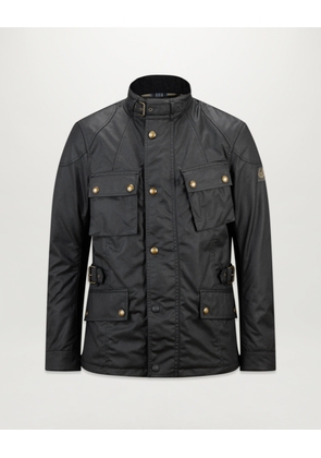 Belstaff Men's Crosby Motorcycle Jacket Waxed Cotton Black Size 3xl