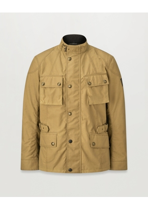 Belstaff Men's Crosby Motorcycle Jacket Waxed Cotton Sand Size S
